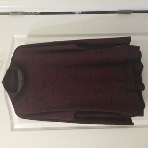 Stylus Maroon and Black Long Sleeve Mock Neck Sweater